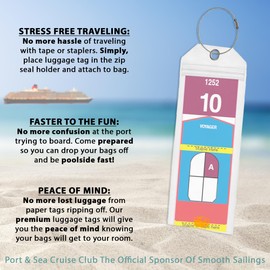 Slim Luggage Tag (4) Pack | Cruise Luggage Tags for Royal Caribbean | Wonder of The Seas | Harmony of The Seas | Oasis of The Seas | Cruise Essentials Cruise Accessories Must Haves