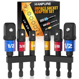 Tools Impact Grade Socket Adapter Set 2 Pack Gifts for Men Cool Gadget Christmas Stocking Stuffers for Men Him Dad Adult Extension Drill Bit Socket Adapter for Impact Driver 1/4" 3/8" 1/2" Drive Hand