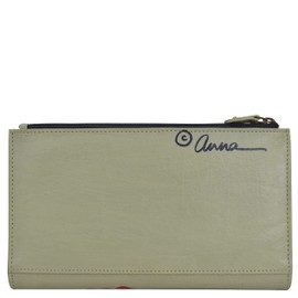 Anna by Anuschka Women's Hand Painted Leather Bi-Fold Snap Wallet-Dreamy Blossoms, One Size