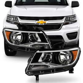 ACANII - For 2015-2022 Chevy Colorado Factory Style Crystal Headlights Headlamps Assembly Replacement Pair Left+Right