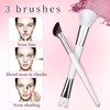2pcs Nose Contour Brushes, 2-in-1 U-Shaped Fluffy and Angled Brush