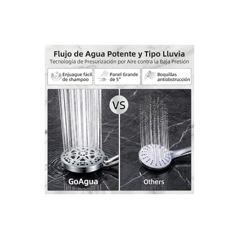 Set de Regaderas para Baño Alta Presión con 8" Cabezal