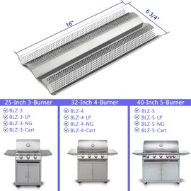 Flame Tamer for Blaze Grill Parts BLZ-4 BLZ-4-Cart BLZ-4-LP BLZ-4-NG 32 inch 4 Burner BLZ-32-064, 14GA Stainless Steel Heat Shields for 25 inch 3-burner BLZ-3, Heat Tent fit 40 inch 5-burner BLZ-3