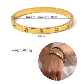 ZCSOWE 2 x 6 cm tennis bracelet women's zirconia bangle jewellery gift silver gold for mum boyfriend daughter, Metal