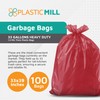 PlasticMill 33 Gallon Garbage Bags: Red, 1.5 MIL, 33x39, 100