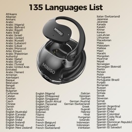 MINISO AI Translator Earbuds, X15 PRO AI Language Translator Headphones Bluetooth Earbuds for Listening to Music & Calling Support 135 Languages (Black Blue)