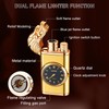 Torch Lighter, Exquisite Relief Dual Flame - Windproof Adjustable Jet