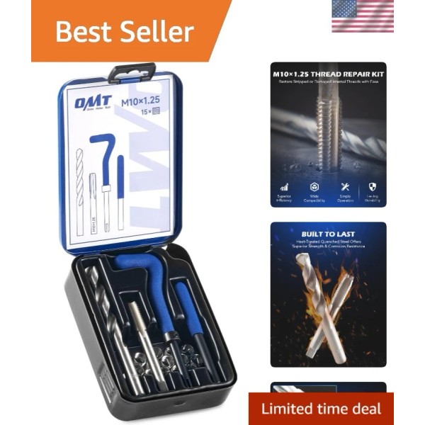 Unbranded Versatile M10x1.25 Thread Repair Kit - High-Speed Steel Drill