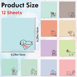 FREEBLOSS 24pcs Puppy Glasses Cleaning Cloth Microfiber Cleaning Cloth for Glasses Eyeglasses Thick Cleaning Cloths Soft Reusable Glasses Wipes Camera Lens Phone Screen Glasses 6.3x6.3‘’