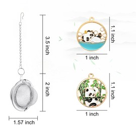 2Pcs Stainless Steel Mesh Tea Infuser, 2.1 inch Tea Ball with Panda Pendant,Tea Strainer Tea Diffuser Tea Steeper for Filtering Tea,Tea Infusers for Loose Tea (Panda, 2PC)