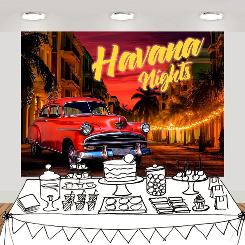 Havana Nights Backdrop Large Banner Dessert Table Decoration Photography Background