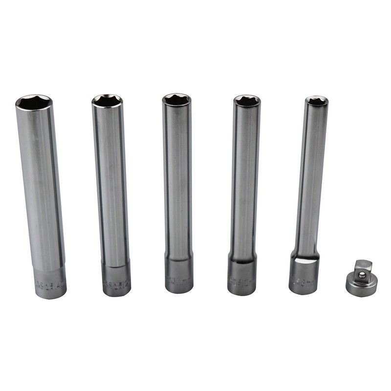 Kauplus 6PCS 3/8-Inch Drive Deep Metric Socket Set 6PT 8-10-11-12-14MM