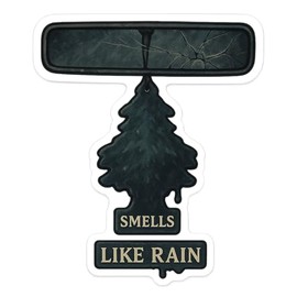 PNW Dripping Pine Tree Air Freshener Moody Realism Sticker (2.75" x 3.25")