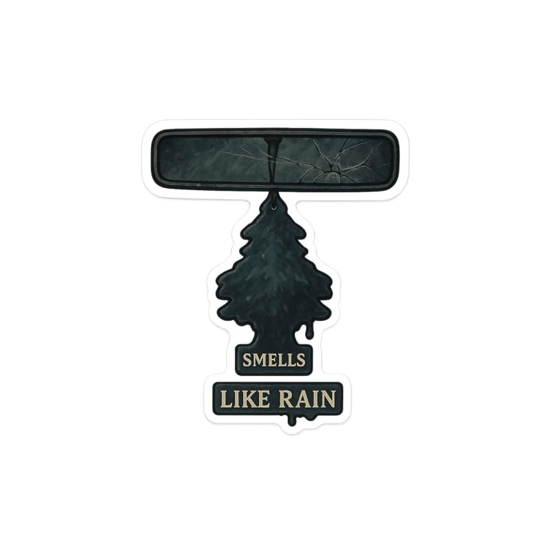 PNW Dripping Pine Tree Air Freshener Moody Realism Sticker (2.75"