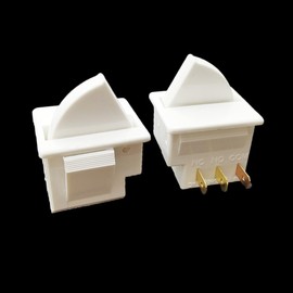 DSkoiph 2Pcs Refrigerator Door Light Switch Compatible for GE Whirlpool, Maytag, Admiral, Amana, Kenmore, KitchenAid, Magic Chef Freezer Momentary Fridge Switch (3Pin)