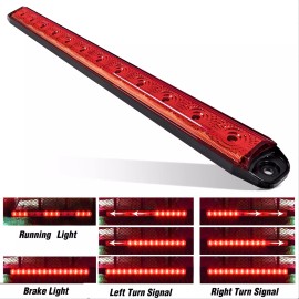 AUTOXBERT LED Trailer Light Bar 16"  Red Running Brake Sequential Turn Signals Tail Light