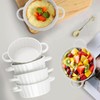 Foraineam 6 Pack Oven Safe Porcelain Souffle Dishes with Double