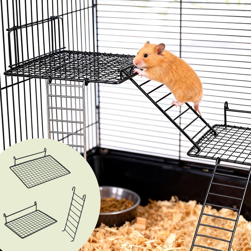 4 Pcs Sugar Glider Supplies Cage Accessories, Hamster Stainless Steel