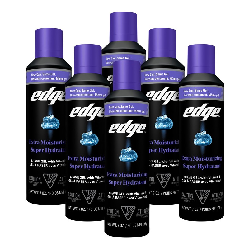 Edge Shave - Gel de afeitar, Extra Moisturising, Pacquete 6