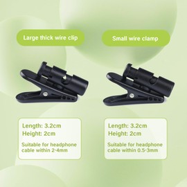 YAFIYGI 5 Packs Headphone Clip with 2 Size for Earphones Earbud Clips for Clothing Headphone Clamp for Shirt Earphone Clip for Cell Phone Walkie Talkie Computer DIY Clips (Black)