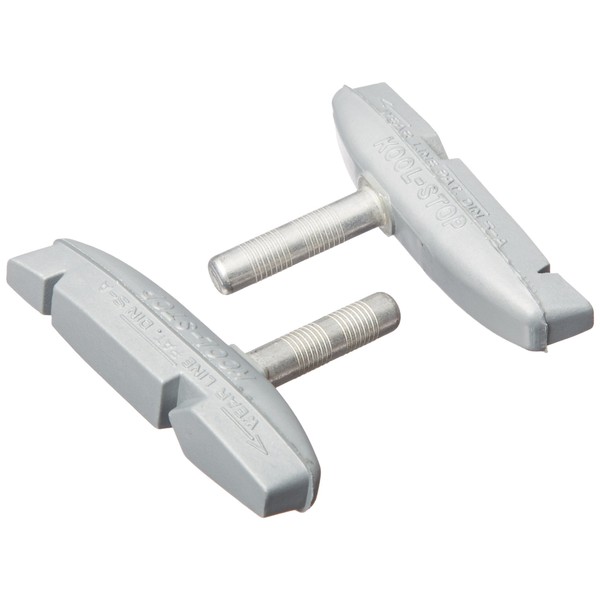 Kool Stop Cantilever Thinline, Cantilever Brake Pads, Non-Threaded Posts, Rubber, Silver, Pair