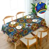 Swono Mexican Pattern Rectangular Tablecloth Ethnic Mosaic Patchwork Mandala Washable