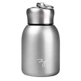 Portable Mini Thermos Flask, Vacuum Insulated Cup 280ml Leakproof Sports Water Bottle for Hot and Cold Drinks for Home Outdoor Travel (Silver)
