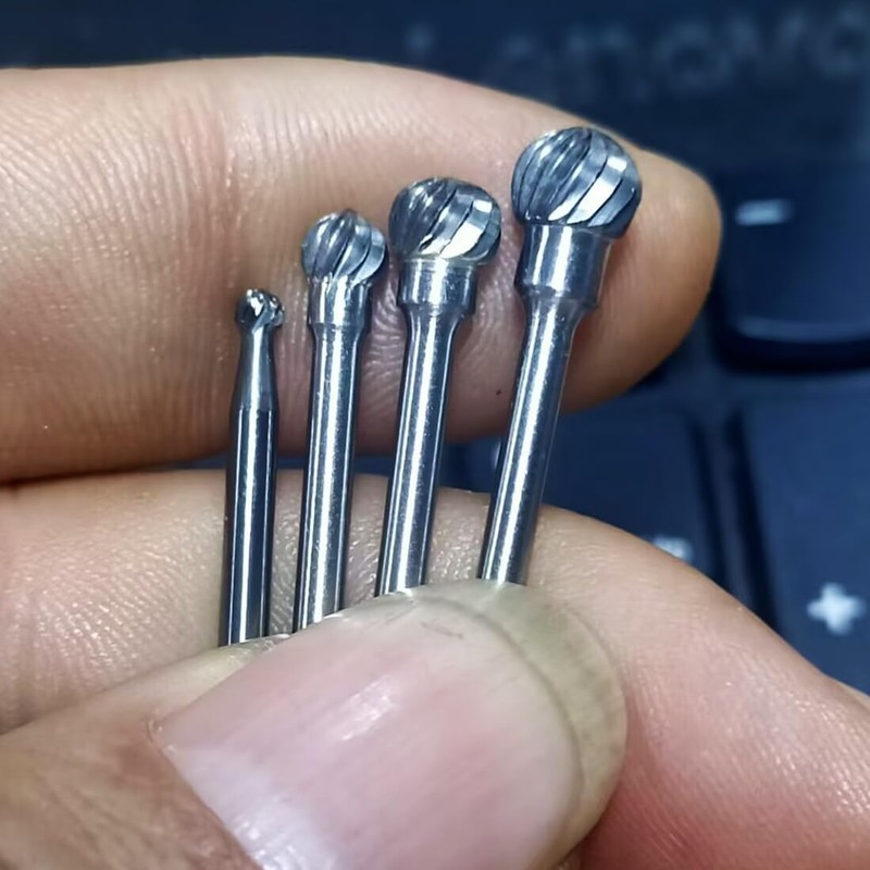 Luo ke 4 Pcs Ball Shape Aluminum Cutting Burr Set