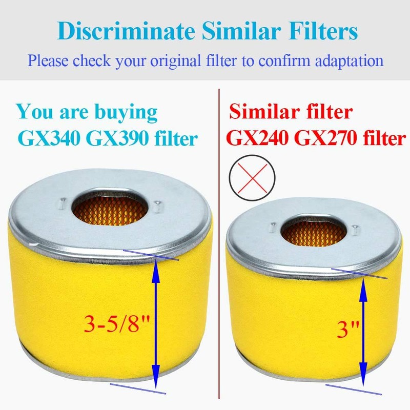 HOODELL 5 Pack 17210-ZE3-505 Air Filter, Replace 17210-ZE3-010 Air Cleaner,