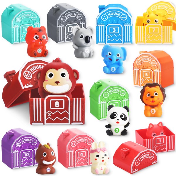 JellyArch 20 Pcs Learning Toys for 1,2,3 Year Old Safari