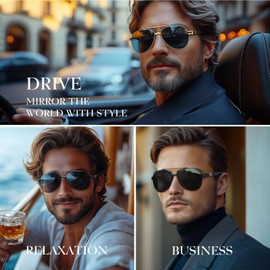 gesruny Polarized Aviator Sunglasses for Men Women- Fashion Shades Retro Sun Glasses Driving Fishing Golf UV Protection