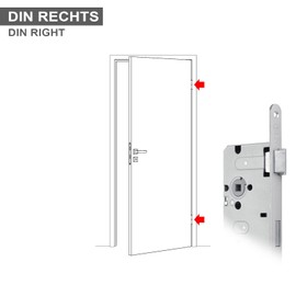 SOTECH BKS Door Lock BB Lock Class 1 Backset 55 mm Faceplate 20 mm DIN Right Distance 72 mm Deadlock Mortice Lock for Room Doors