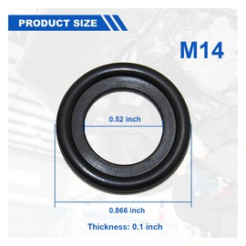 ZIMISI M14 Car Oil Drain Plug Gasket, Rubber Auto Engine Oil Pan Crush Washers for OEM#F5TZ-6734-BA, Vehicle Sealing Gasket Replacement for Mercury, Ford, Lincoln (20PCS/M14)