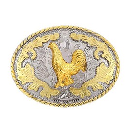 Tochispa Man's Western Belt Buckle Cowboy Rodeo Gold Belt Buckle for Men and Women, Oval Rooster, Small