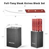 WELLSTAR 8-Piece Steak Knife Set with Wood Block – 4.75"