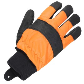 Spares2go Large Hi Visibility Chainsaw Comfort Safety Gloves - Size 10
