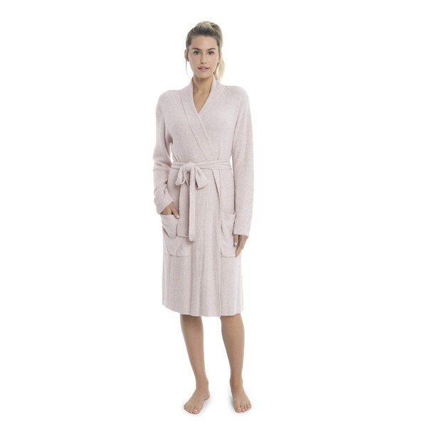 Barefoot Dreams CozyChic Lite HE Ribbed Robe, Faded Rose-Pearl, Small/Medium