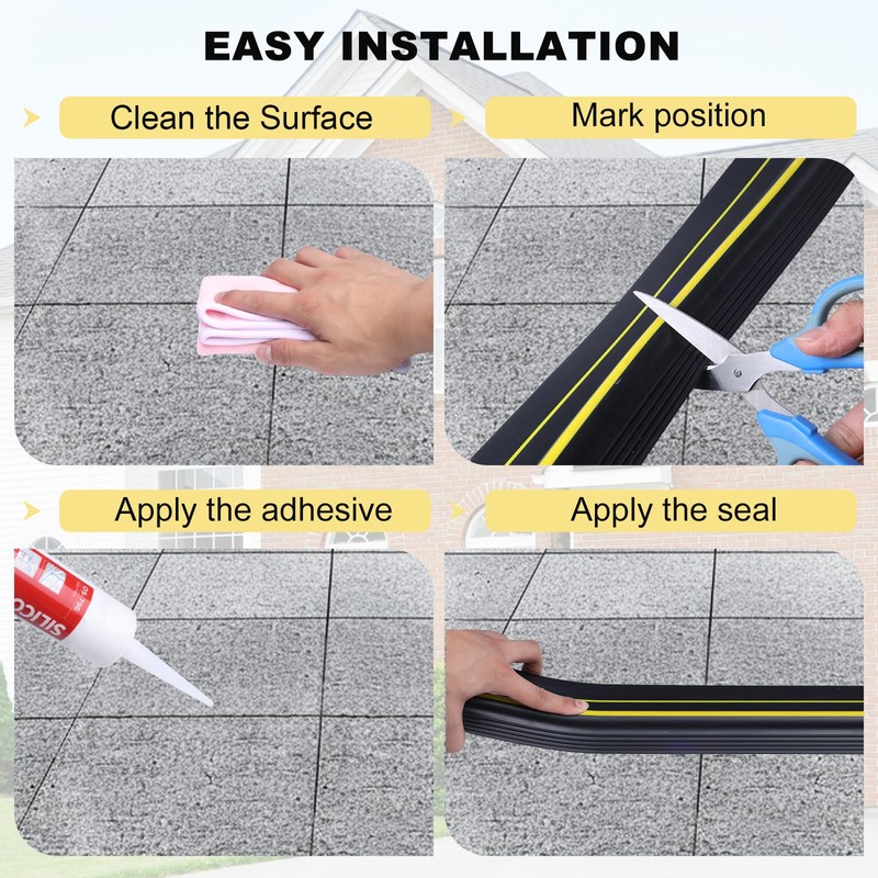 DGSL 16FT Universal Garage Door Bottom Threshold Seal Strip with