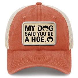My Dog's Said You're A Hoe Hat for Mens Funny hat Washed Distressed Baseball Cap Vintage Washed Dad Saffron