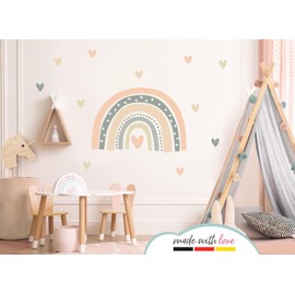 Little Deco DL940-1 Wall Sticker for Children's Room Rainbow with Hearts