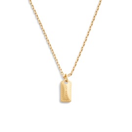 COACH Womens Signature Stitched Hangtag Pendant Necklace