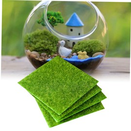 FUNOMOCYA 4pcs Artificial Grass Cover Fake Grass Mat Grass Patch Faux Grass Rug Artificial Grass Turf Rug Mini Artificial Turf Fairy Grass Lawn Mat Turtle Tank Grass Mat Coaster Outdoor