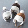 1-3Y Baby Winter Plush Hats Infant Ski Cap with Pompom