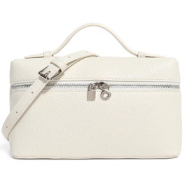 Crossbody Bag for Women Top-Handle Pouch Bag Designer Shoulder Leather Handbag Trendy Purse (Beige)