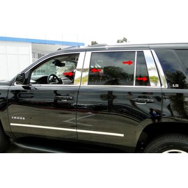MaxMate Made in USA! Compatible with 2015-2020 Chevy Tahoe | GMC Yukon 8PC Stainless Steel Pillar Post Trim
