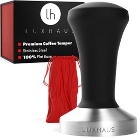 LuxHaus 53mm Espresso Tamper - Premium Barista Coffee Tamper with 100% Flat Stainless Steel Base
