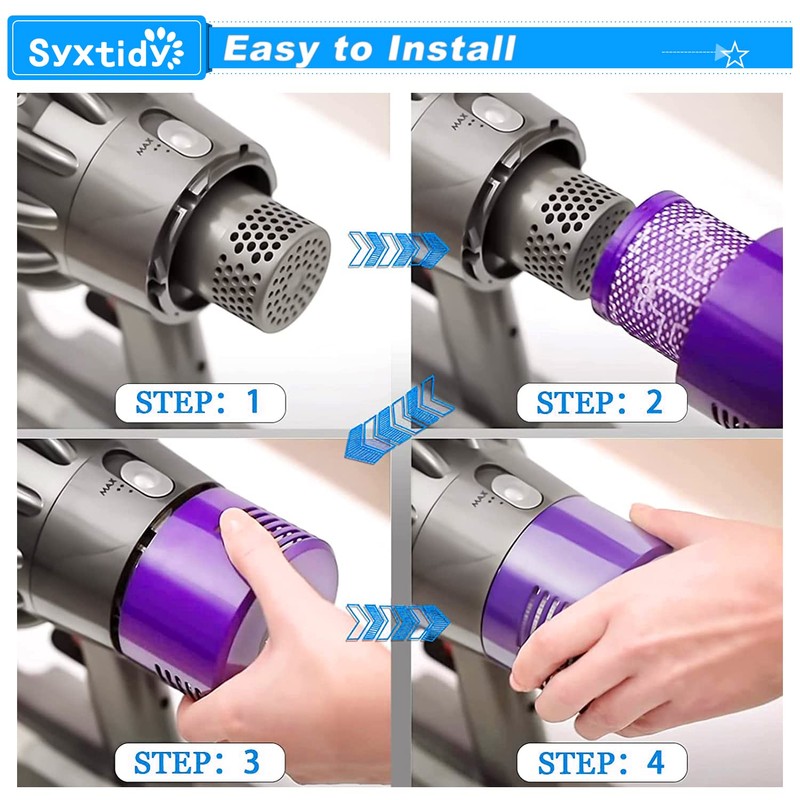 2 Pack Replacement Filters Fit for Dyson V10 Cyclone series,