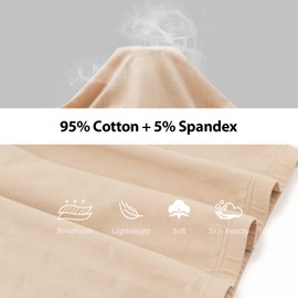 SIHOHAN Chub Rub Shorts Women Cotton Boxer Shorts Breathable Anti Chafe Short for Under Dresses（Black+White+Nude,S