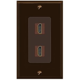 RiteAV Custom HDMI Wall Plate 2 Port - 1 Gang [Brown/Brown]