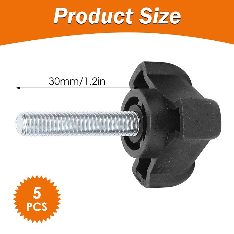 Tornillo de Ajuste de Perilla Manual, 5 Piezas M6 x